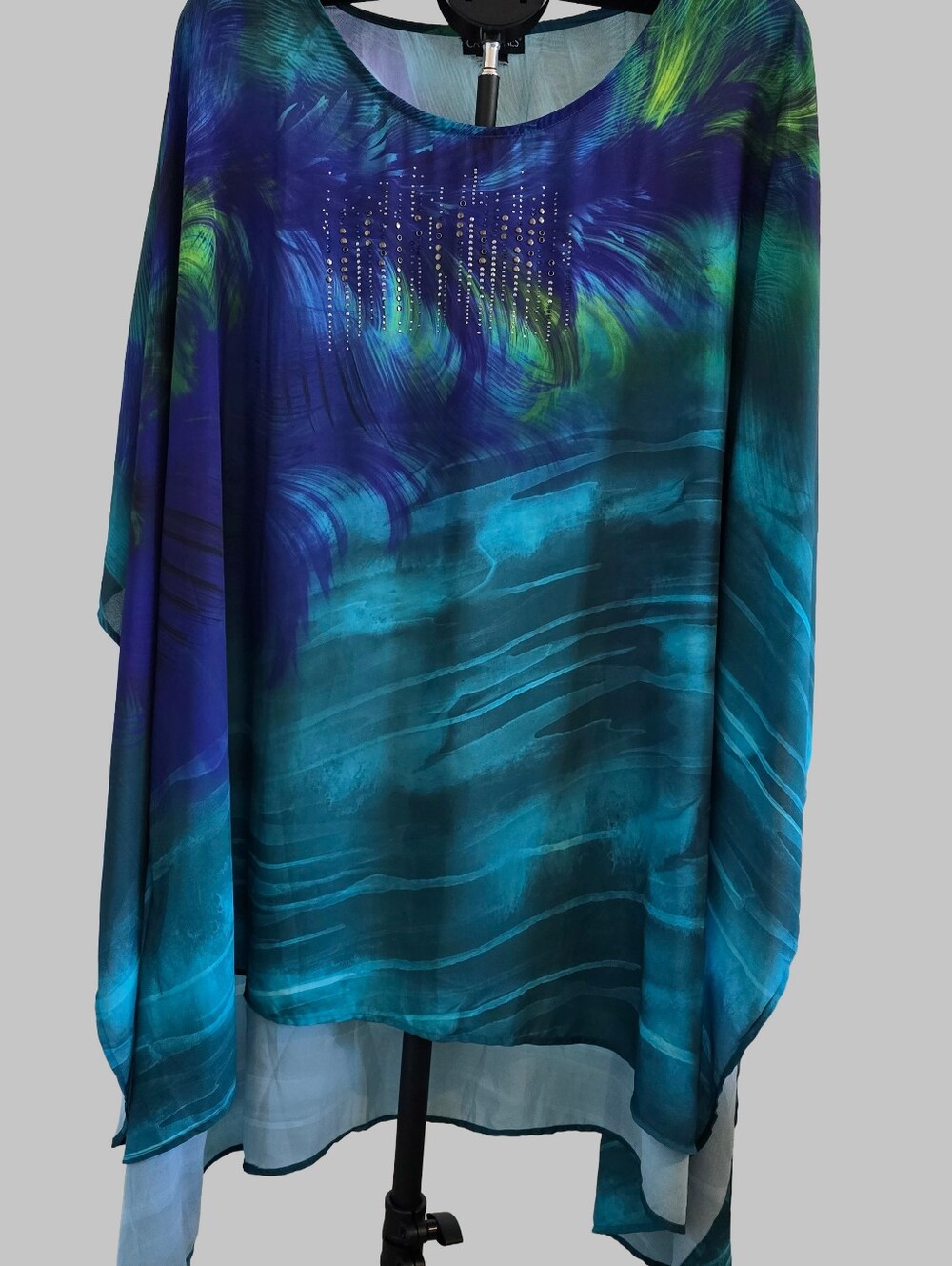 Catherines Plus Size Flowy Chiffon Kaftan Tunic Blouse Rhinestoneà